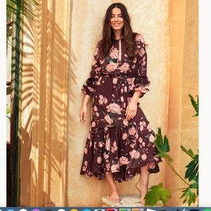 NWT Johanna Ortiz H&M Collaboration Red Carpet floral Dress Sz Small